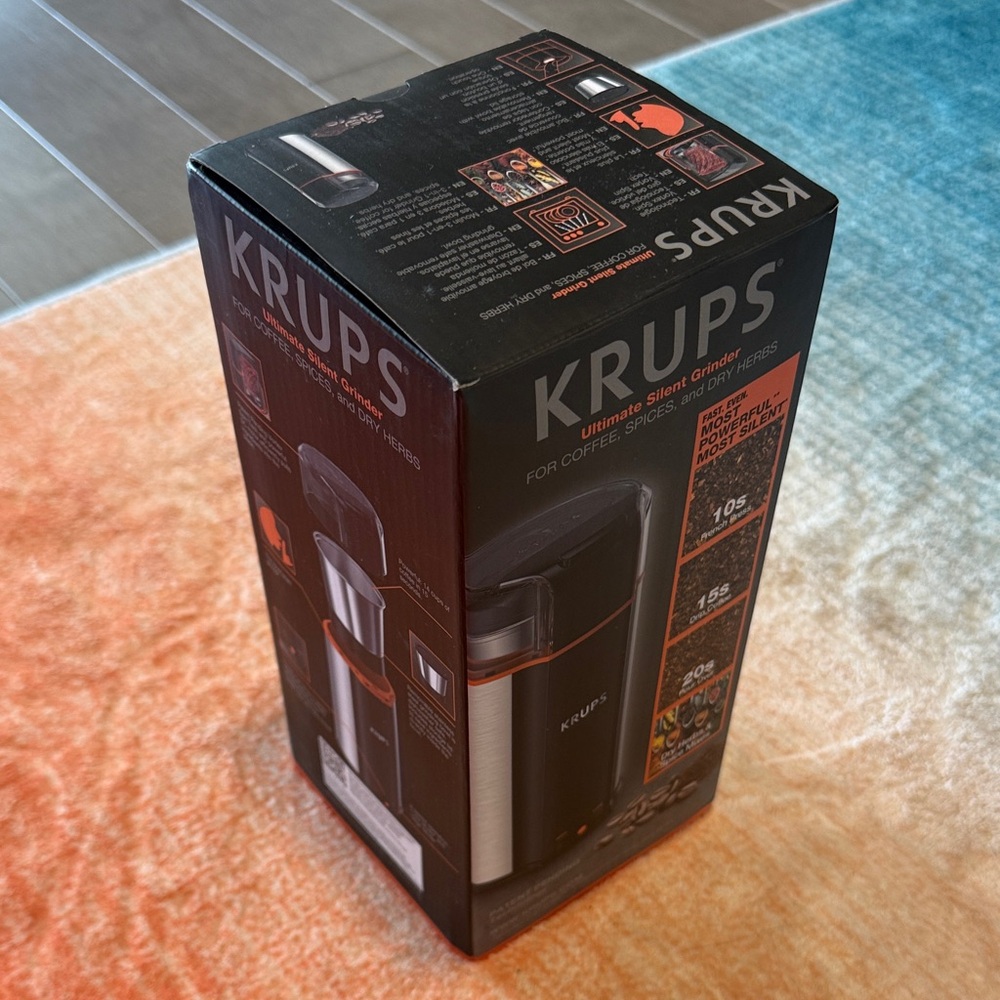 New, Unopened- Krups Moulin Ultimate Silent Coffee Grinder